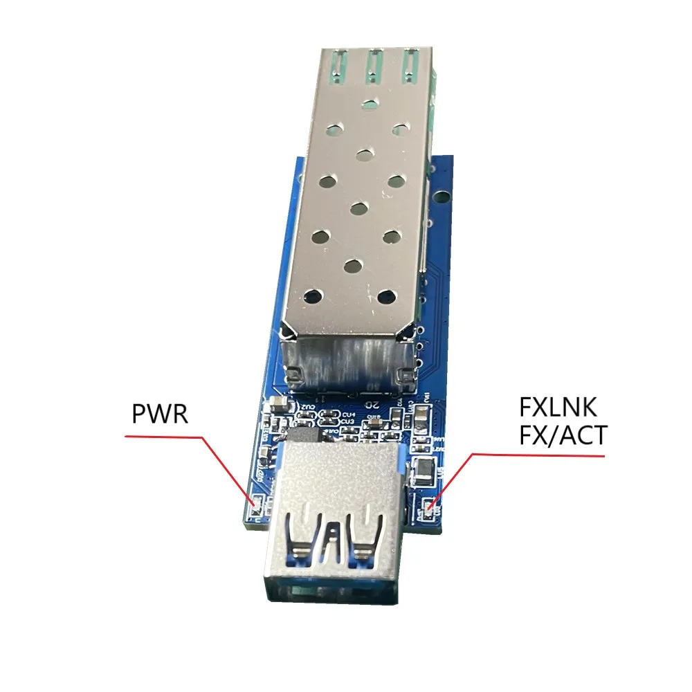 Ethernet Media Converter Plexda USB3.2 Gen1 to 1000Base-X SFP USB3.0 to Gigabit optical network (FMC-GUSB-SFP-PCBA)