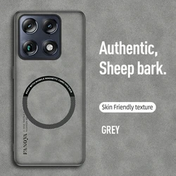 Retro Business Sheepskin Case with Ultra Smooth - Touch Magnetic Protection - Moto X70 Air Pro (GRAY)