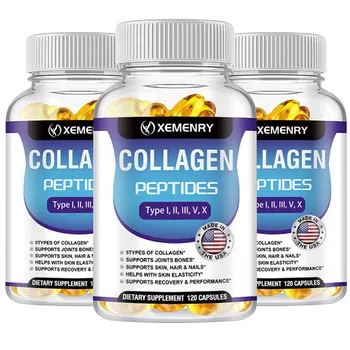 Collagen Peptide Capsules - Hair, Nail, Skin, and Joint Health Supplements, Boosts Energy, Tightens Skin, Antioxidant