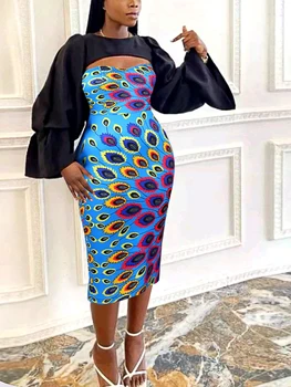 Bukola Lantern Sleeve Print Outfit