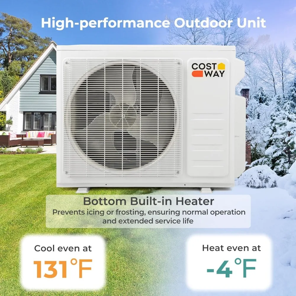 18k BTU Dual 2 Zone Mini Split Air Conditioner, 20 SEER2 9000 BTU Wifi Enabled Ductless Inverter Air Conditioner & Heater Pump 6
