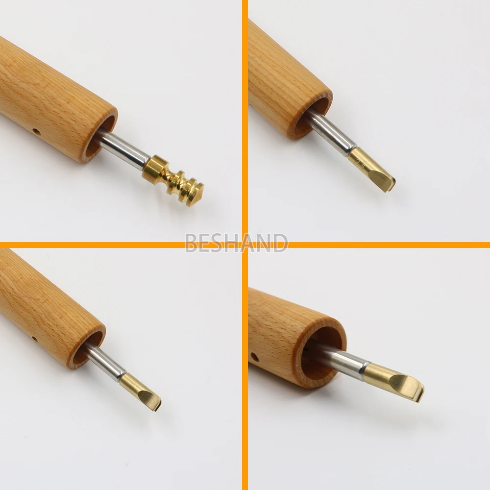 Leather iron Electric Edge Creaser Tool Optional Brass Tips Accessories M5 Thread for Leather Craft Creasing Scoring Folder