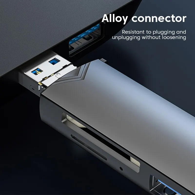 Versatile 6-in-1 USB 3.0 Card Reader & Flash Drive Adapter