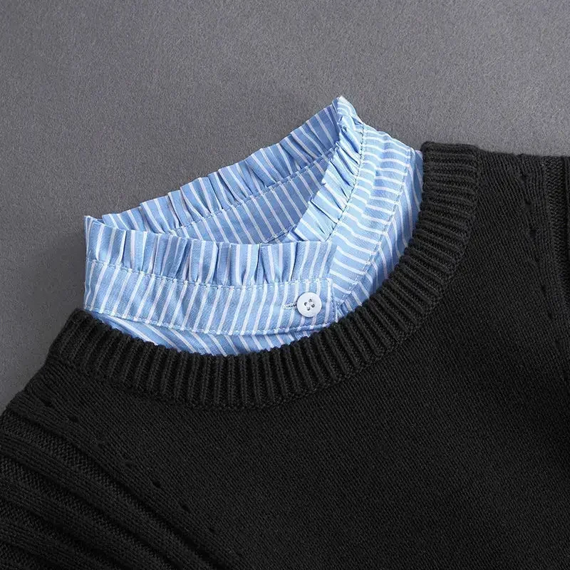 Fake Collar Detachable Collar Shawl New Women White Lace Fake Collar Vintage Shirt Detachable Collar Front Tie Men Lapel Blouse Top Sweater Cotton False Collars