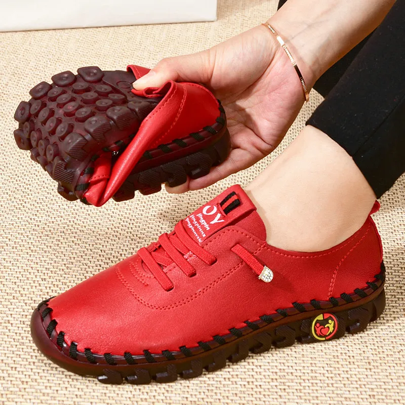 Sneakers Women Shoes Platform Loafers Lace Up Leather Flat Slip-On Spring Casual Mom Shoe Mujer Zapatos Chaussure Femme women shoes,casual shoes,women sneakers,women flats
