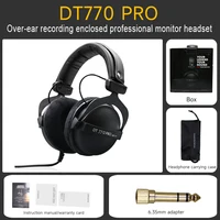 DT770 PRO 80/250 Ohm Over-Ear Studio Headphones. Enclosed Design, Wired for Professional Recording and Monitoring