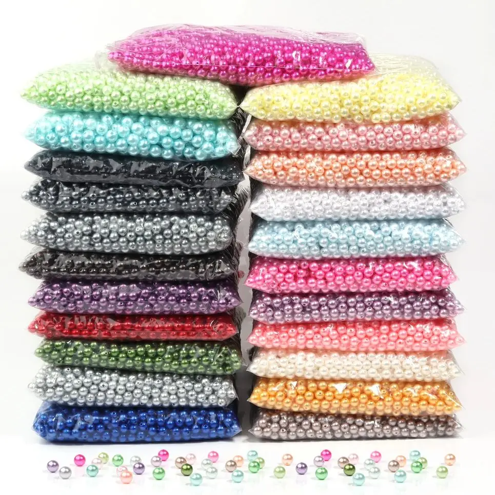 라운드 아크릴 플라스틱 비즈, ABS 모조 진주 비즈, 느슨한 스페이서 비즈, ..