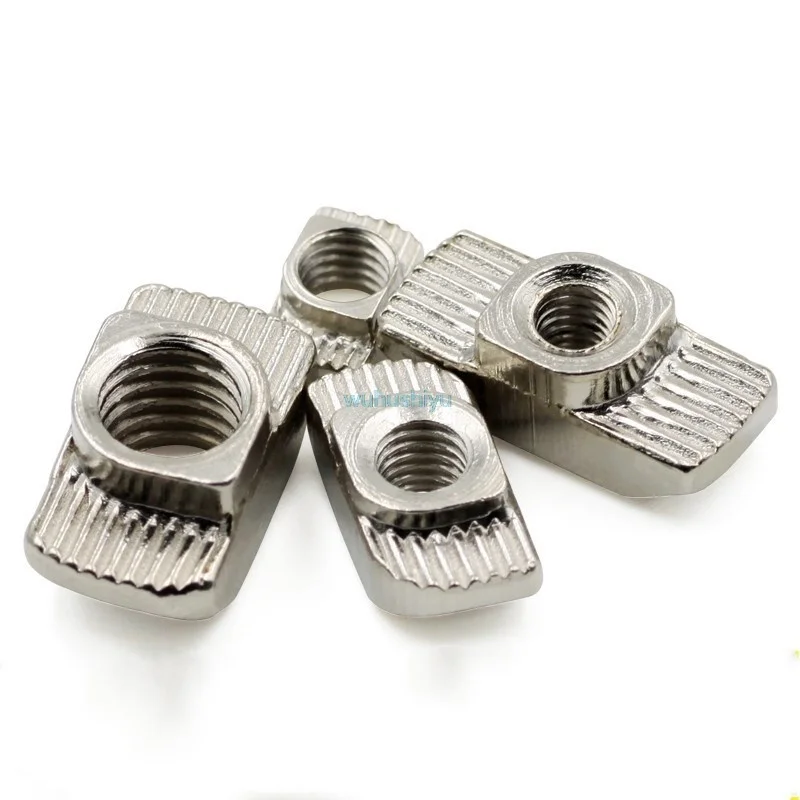 T-Mutter M3 M4 M5 M6 M8 Hammerkopf-T-Mutter zum Befestigen von Schlitzmutter-Anschluss, vernickelt, für 20 30 40 45 EU-Aluminium-Extrusionsprofil – Detail 5