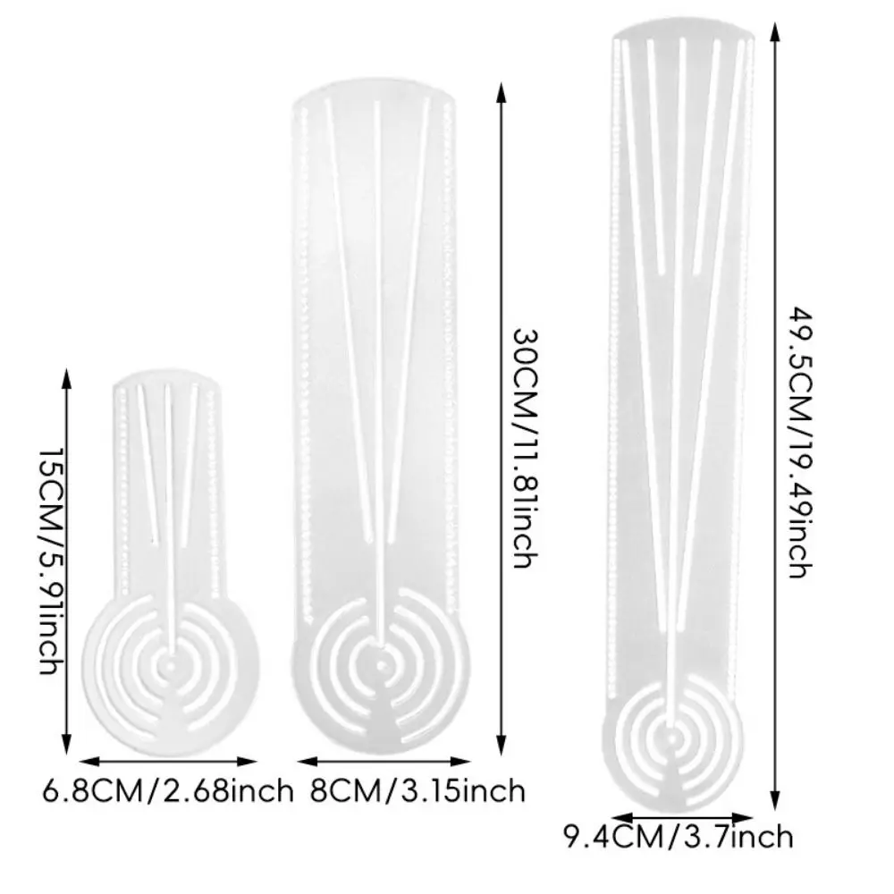 Multifunctional Mandala Drawing Template Transparent Reusable Drawing Ruler Acrylic Circular Arc Straight Line Drawing Tool