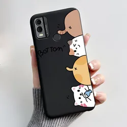 Aesthetic Cute Cat Astronaut Black Silicone Phone Case Shell - Nokia C22 (HEI - TPU401)