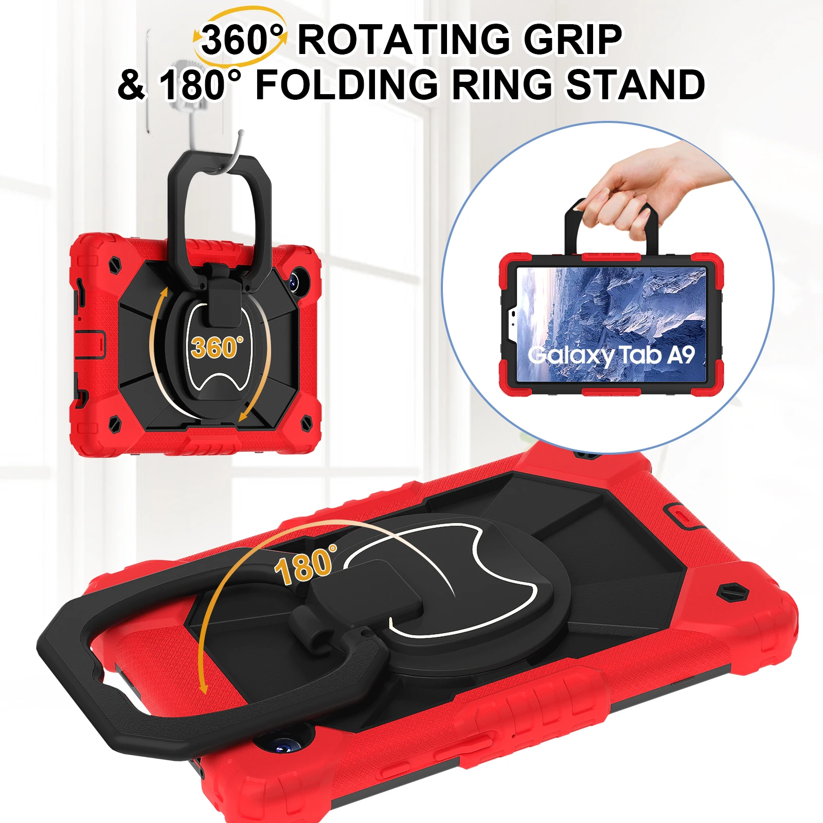 Silicone Protective Case For Samsung Galaxy Tab A9 With Stand_voghion.com