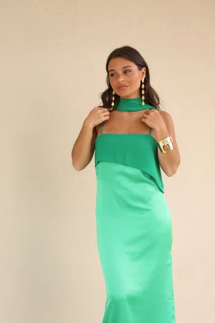 Robe longue de soirée pour femme à bretelles fines, col écharpe, color block, fente haute, longueur ras du sol, pour fêtes