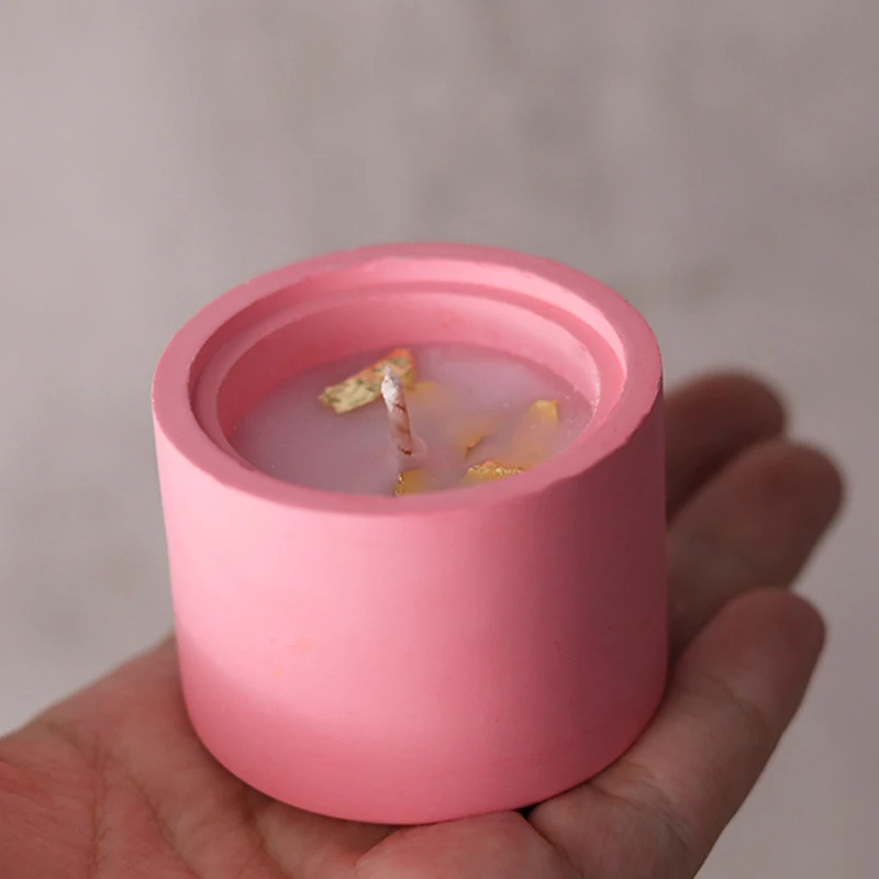 Candle Jar Silicone Mold with Lid Cement Plaster Mini Flower Pot Mold DIY Handmade Concrete Wax Box Mould Home Crafts Decoration