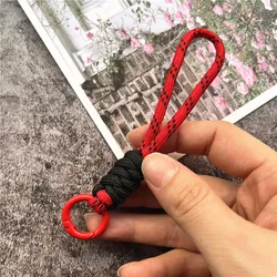 Stylish Braided Keychain Lanyard with Anti - Lost Pendant and Premium Cord (Red)