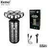 KeMei KM-1523 Portable Mini 7 Blades Alloy Body Full Body Washable 4D Veneer Floating Razor Bald Shaving Machine Metal Shell 1
