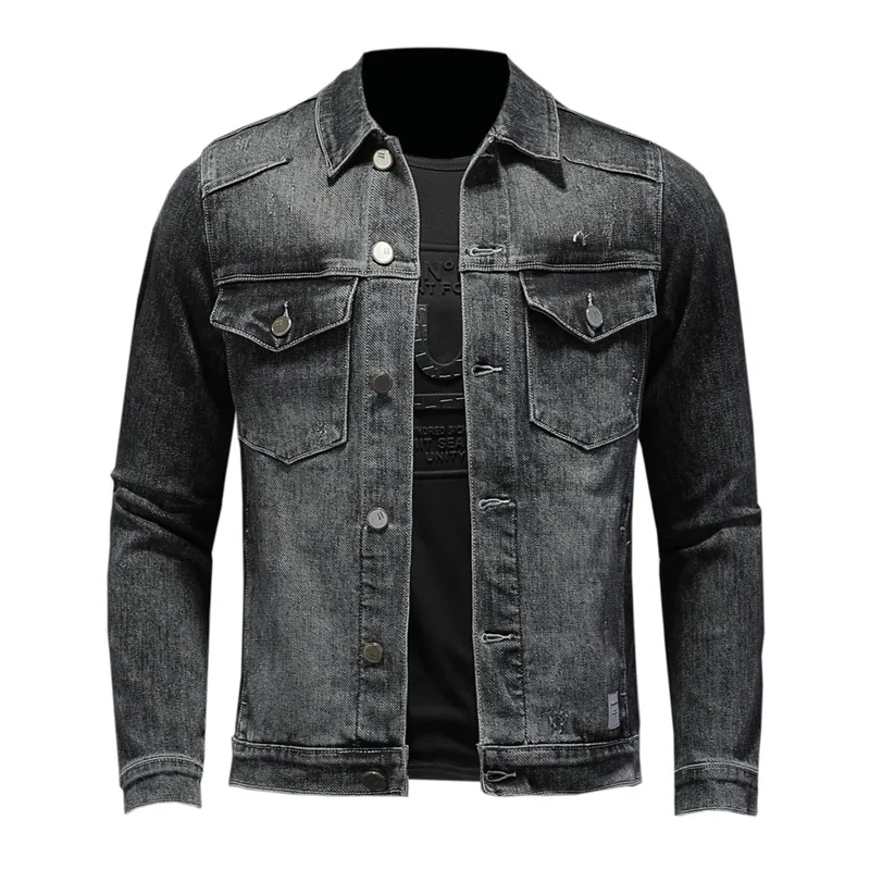 

Men's Denim Jackets Man Acetate Casual Standard Zhejiang Viscose Cotton Coat Male Clothing Low Price