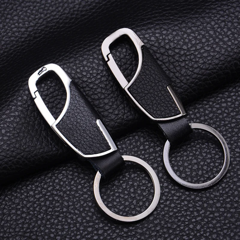 Leather Keychain Unisex Metal Waist Key Ring Car
