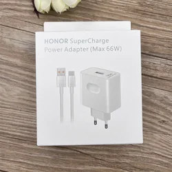 Original Honor 66W EU Supercharge Fast Charger with 1M 6A Type C Cable - EU Set (White)