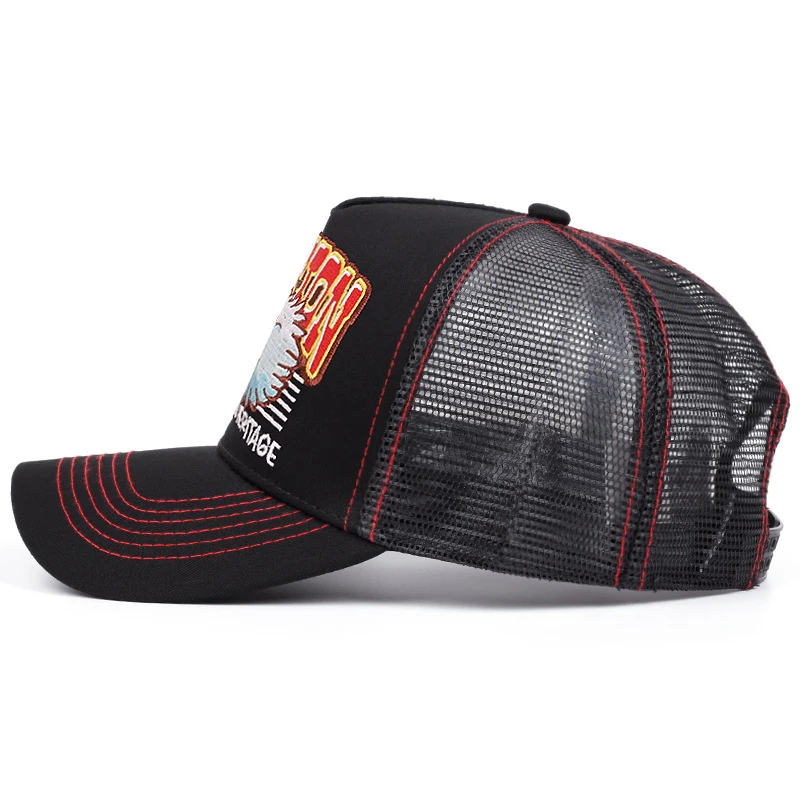 2025 Neue personalisierte STATION Eagle Head Truck Hut Straße HipHop Hut Outdoor Skateboarding Sonnenschirm Baseball Hut Mesh Hut Unisex – Detail 8