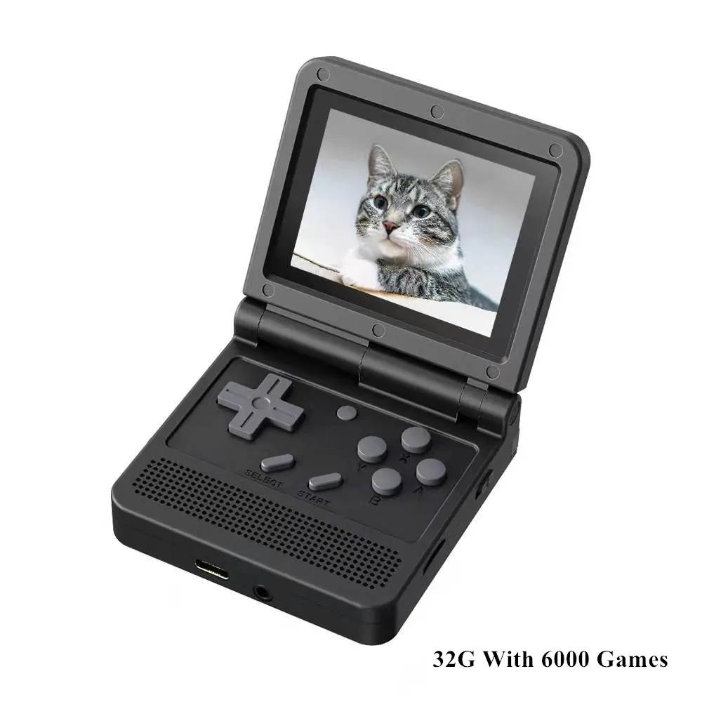 Hot V90 3.0 Inch Flip Handheld Game Console Open System 64 Bit PS1 FC GB Retro Video Games Player Mini Pocket Console Kids Gift 