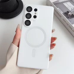 Luxury Metal Color Slim Phone Case - Premium Protective Cover for Galaxy S23Plus (White)