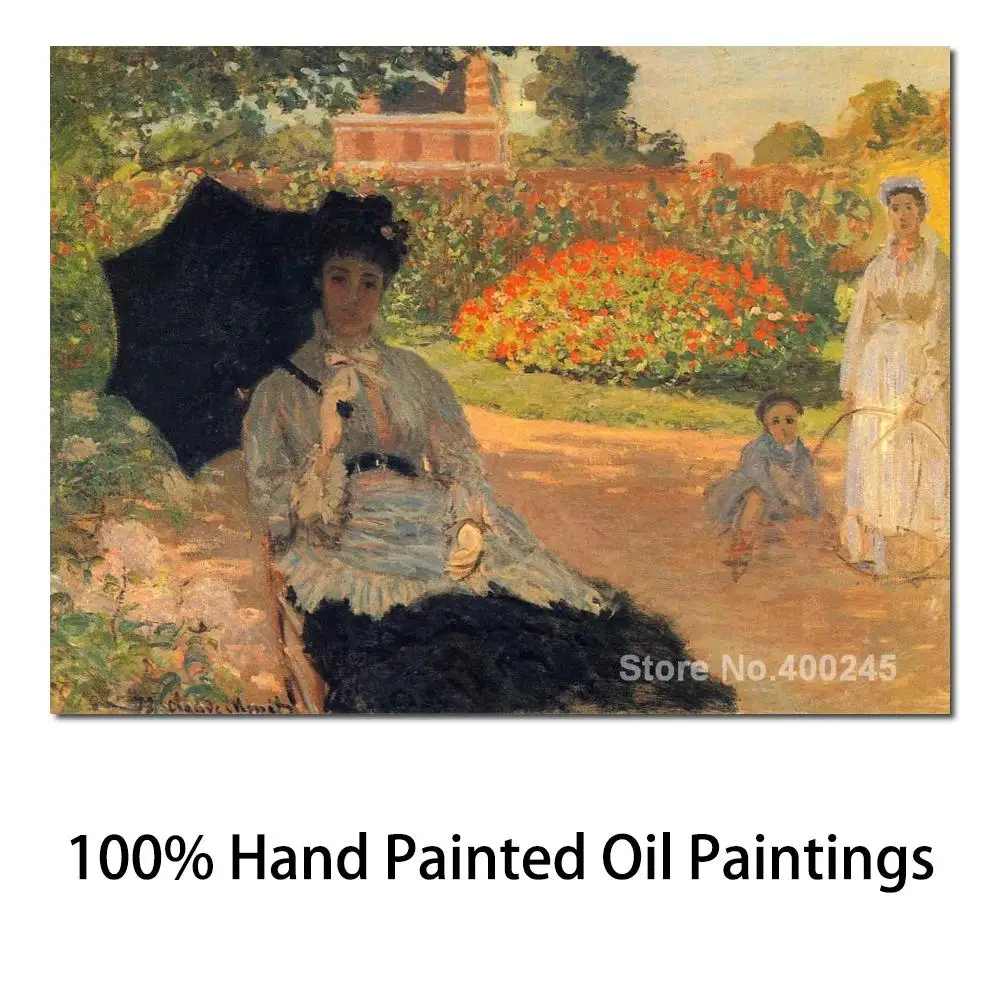 

Рождественский подарок искусство на холсте Камилла Моне в саду Картина Клода Моне Высококачественная ручная работа