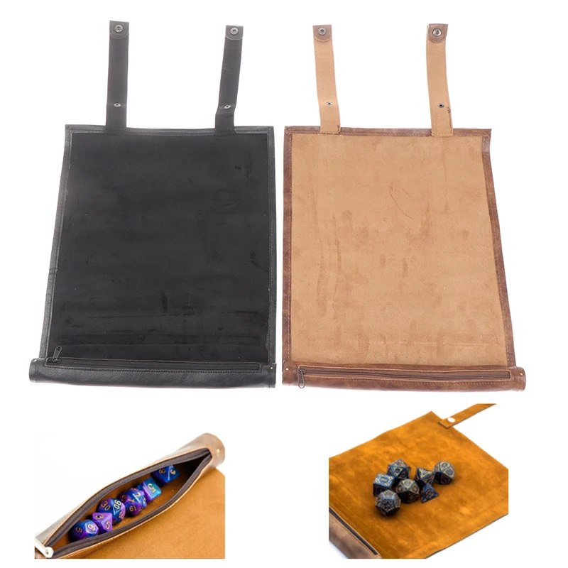Dice Tray and Rolling Mat with Zippered Dice Holder DND Polyhedral Game