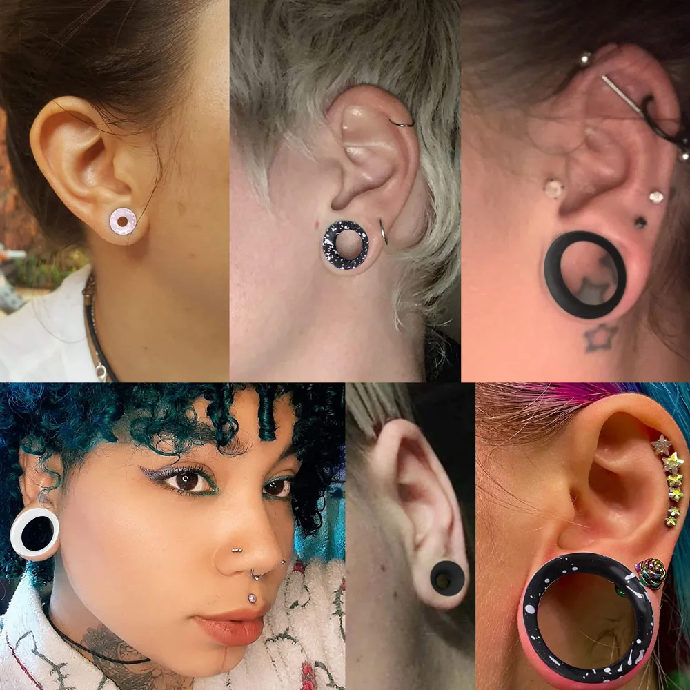 2-8PCS Silicone Ear Gauges Flexible Ear Tunnels Plugs Stretchers Expander Double Flared Flesh Piercing Jewelry for Women Men piercing jewelry body piercing jewelry body jewelry ear piercing jewelry