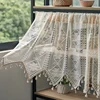Sheer Lace Valances with Tassels Scalloped Bottom  Floral Curtains for Kitchen Bathroom Dining Room Living Room Bedroom Basement 4