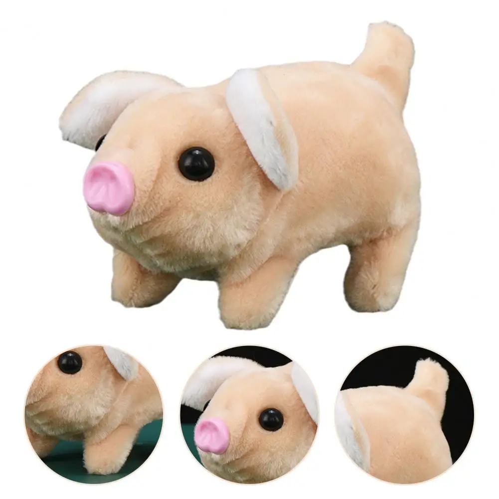 

Piggy Plush Toy Bark Walk Pig Plush Doll Crawling Pig Plush Toy Twitching Nose Wagging Tail Soothing Gift for Babies Kids