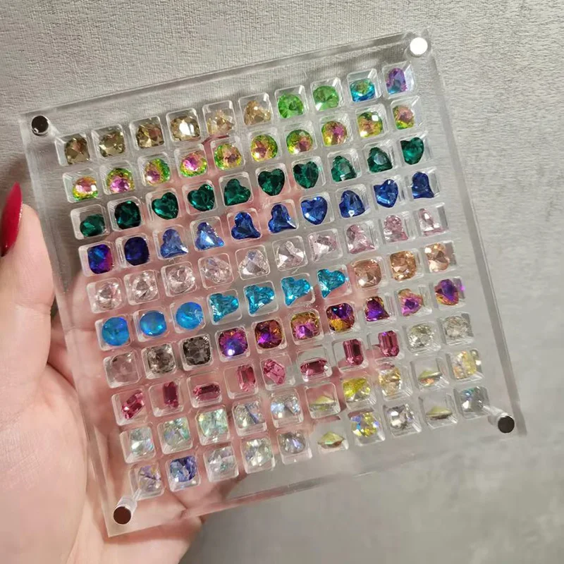 36/64 Grids Nail Storage Box Art DIY Jewellery Transparent Empty Acrylic Charms  Organizer for Nail Charm Rhinestone Magnet Cover - AliExpress