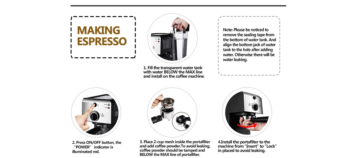 Gevi Coffee Machine Cafetera 15 Bar Espresso Fast Heating Cappuccino