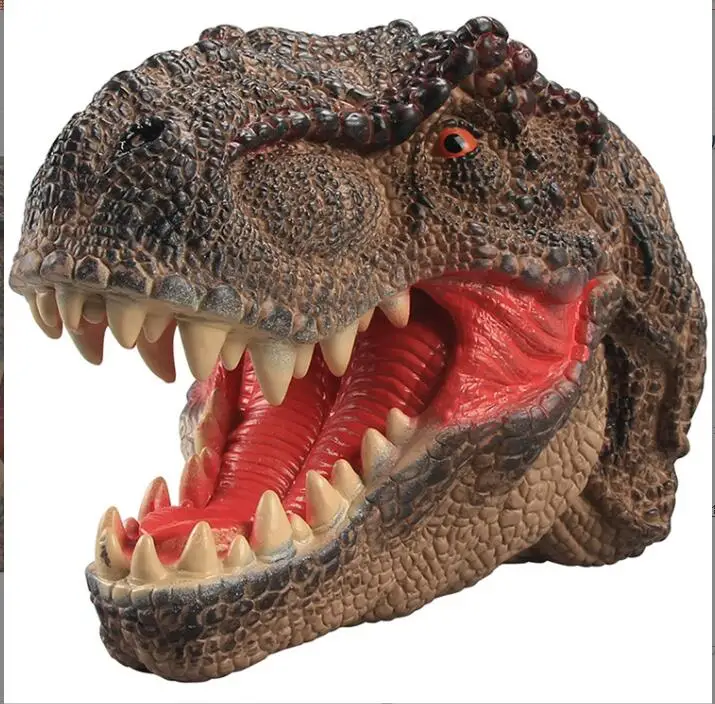 

dinosaur puppet Soft Rubber Dinosaur Toys Jurassic Raptor Realistic Puppet Dinosaur Hand Puppet