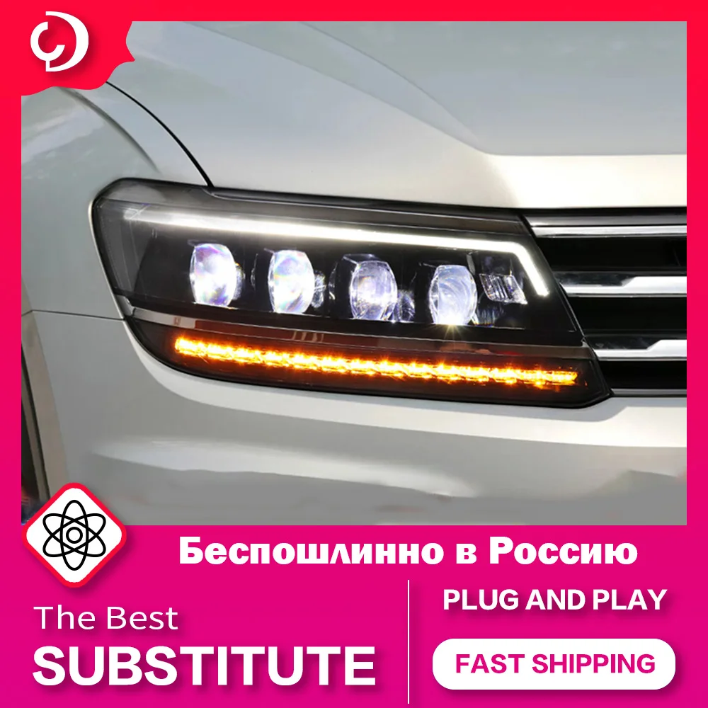 

Headlights for Tiguan 2017-2020 LED DRL Tiguan DRL Turn Signal Lower Beam Upper Beam Headlamp Angel Eye Projector Lens