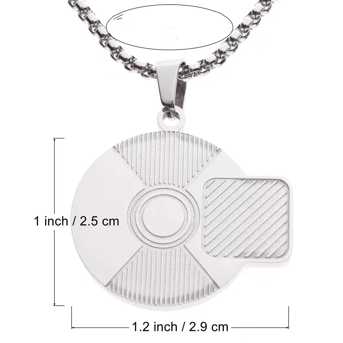 Hip Hop Couple Pendant Necklace Fashion Niche Design Exquisite Stainless Steel Pendant Sweater Chain Tide Jewelry Accessories