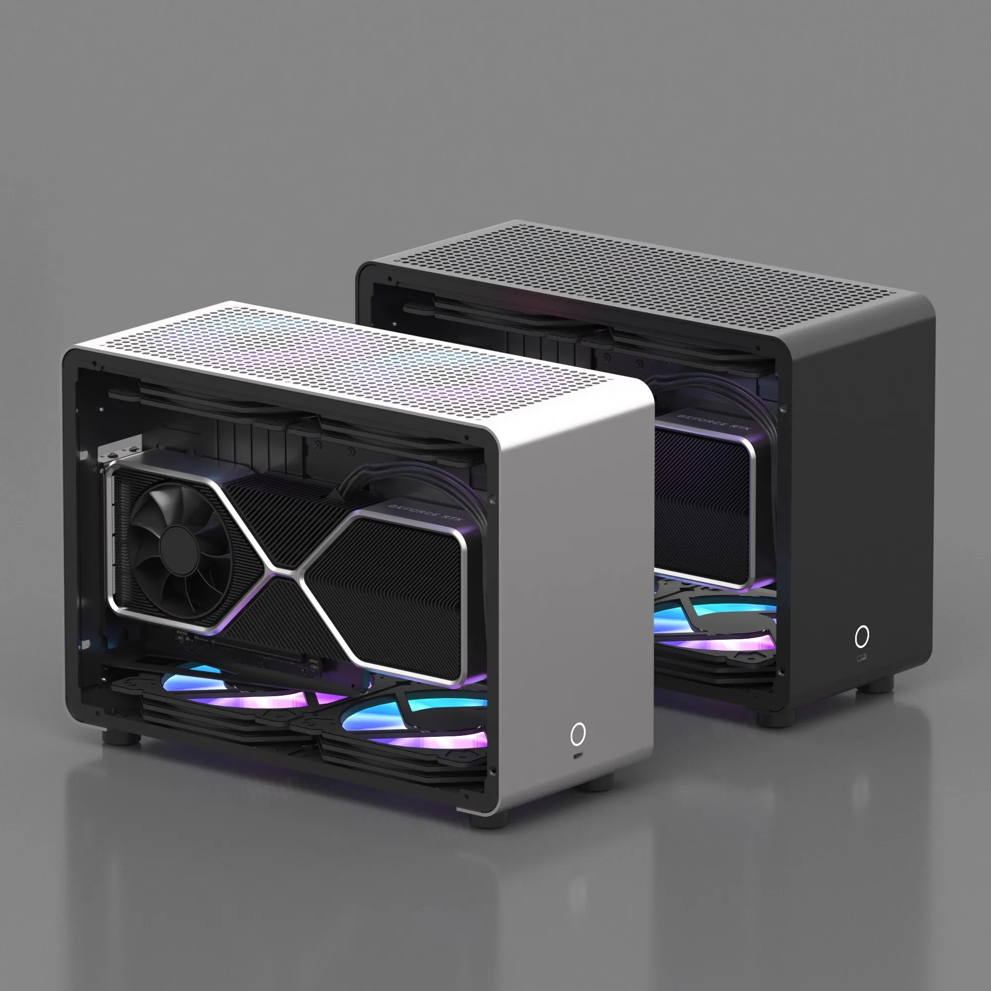 Tutto Il Lato In Alluminio Trasparente A4 Mini Itx Desktop Chassis Sfx Alimentatore Ventola Portatile Raffreddamento Computer Pc Gaming Case