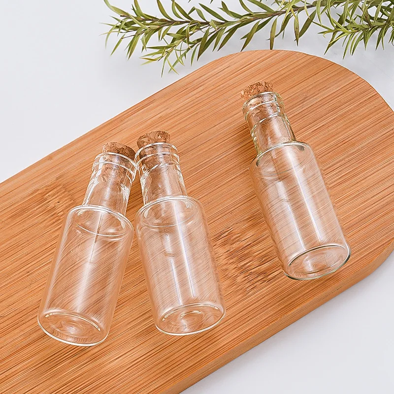 Mini Glass Bottles with Cork DIY Birthday Gift Transparent Empty Message Wishing Bottle Christmas Wedding Party Decoration 6