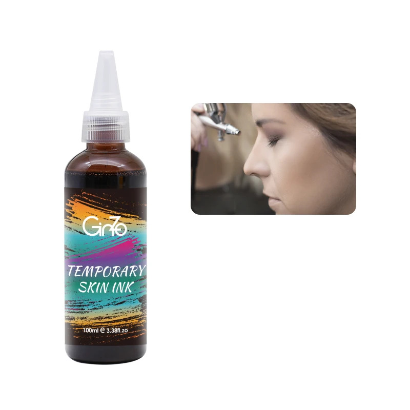 Ginzo Temporary Skin Inks Eyebrows Air Brushing Pigments 100ML/Bottle 6 Colors Temporary Eyebrow Tattoo With AirBrush Pigments
