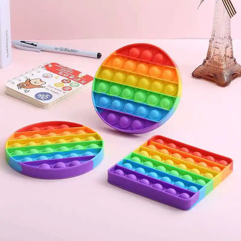 Fidget Push Bubble Silicone Sensory Stress Relief Toys ADHD Anxiety Kids Party Favors Stocking Stuffers Gifts Classroom_voghion.com