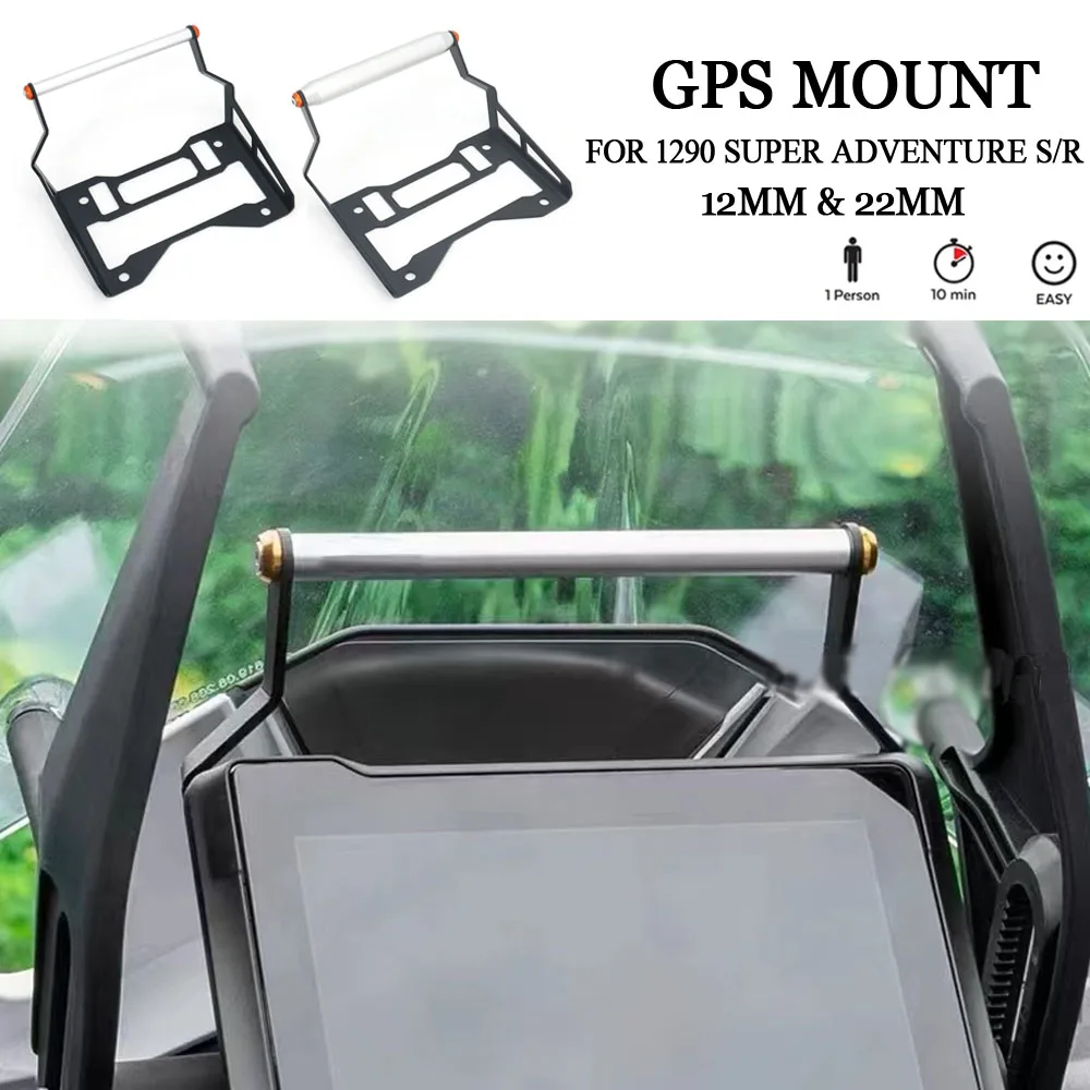 

For 1290 SUPER ADVENTURE S/RALLY 2021 2022 UP Motorcycle 1290 GPS Navigation Bracket Phone Wireless Charger Holder Bars