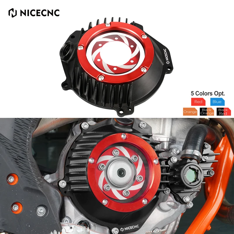 

NiceCNC Motorcycle Engine Transparent Clutch Cover Guard Protector For GAS GAS ECF EXF MCF 250 350 2021-2023 KTM HUSQVARNA