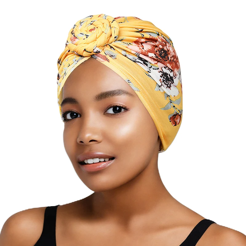 Boyfriend Cardig Solid Color Femme Fleur Turban Headwear