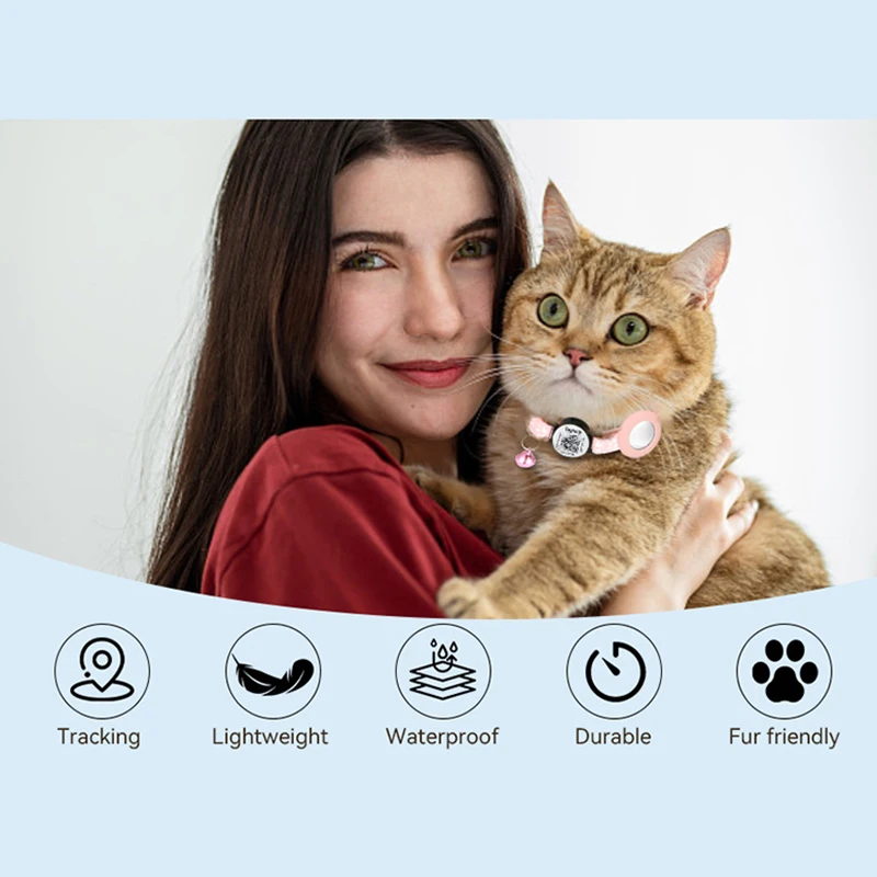 Airtag Case Collar For Cat Protective Cover Qr Code Collar Anti Lost Holder Dog Tracker Accessories Reflective With Bell anti lost tracker,anti lose tracker,item locator,anti lost locator