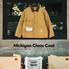 Maden Women's Vintage Michigan Canvas Jacket Classic Corduroy Lapel Collar with 4 Pockets Female Autumn Jacket Cotton Coat 3