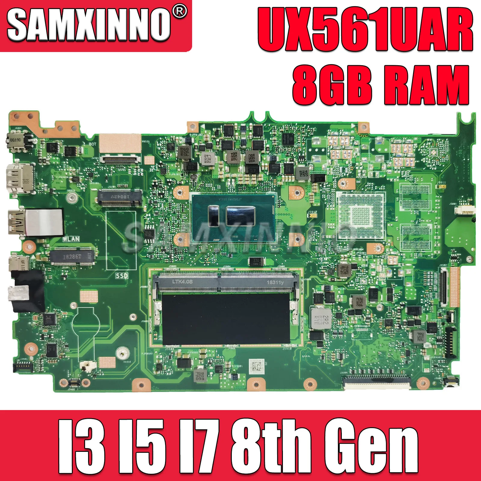 Материнская плата SAMXINNO ux561moар для ZenBook Flip UX561UNR UX561UA q505moар q525moар UX561UA Laotop материнская плата i3 i5 i7 процессор 8G RAM