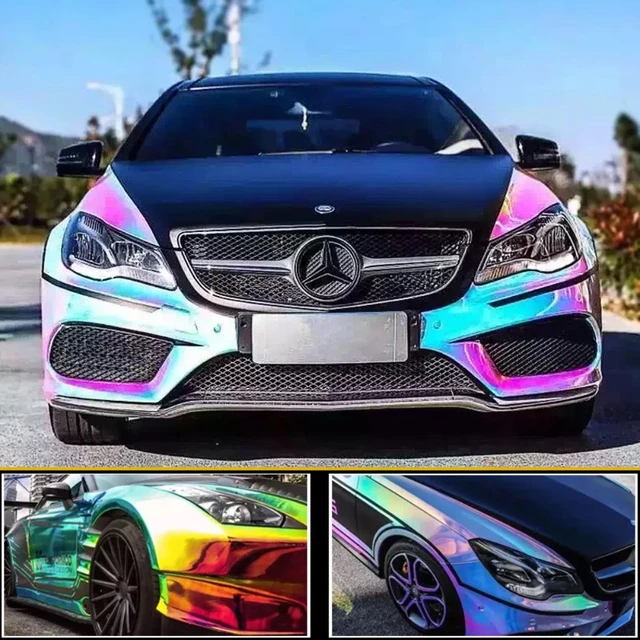 Película brillante para carrocería de coche, vinilo Exterior colorido,  revestimiento Electro, pegatinas de estilo de coche que cambian de Color,  50x135 - AliExpress