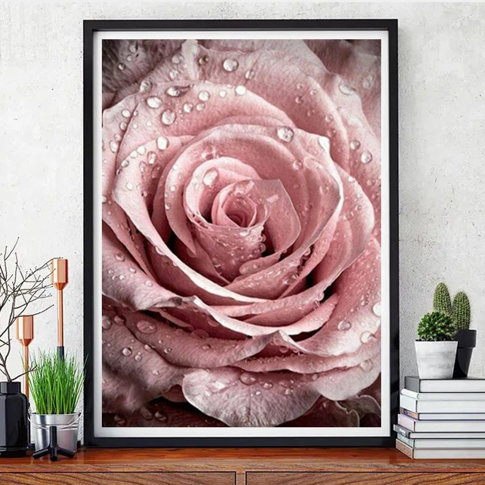 5D Diamond Painting Rose Full Drill Diamond Mosaic Flower Cross Stitch Kits DIY Rhinestones Home Wall Decor Gift