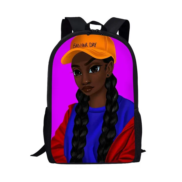 Black Afro Girl Magic Book Bags African School Bag For Girls Kids Elementary Children American Stylish MultiPurpose Backpacks