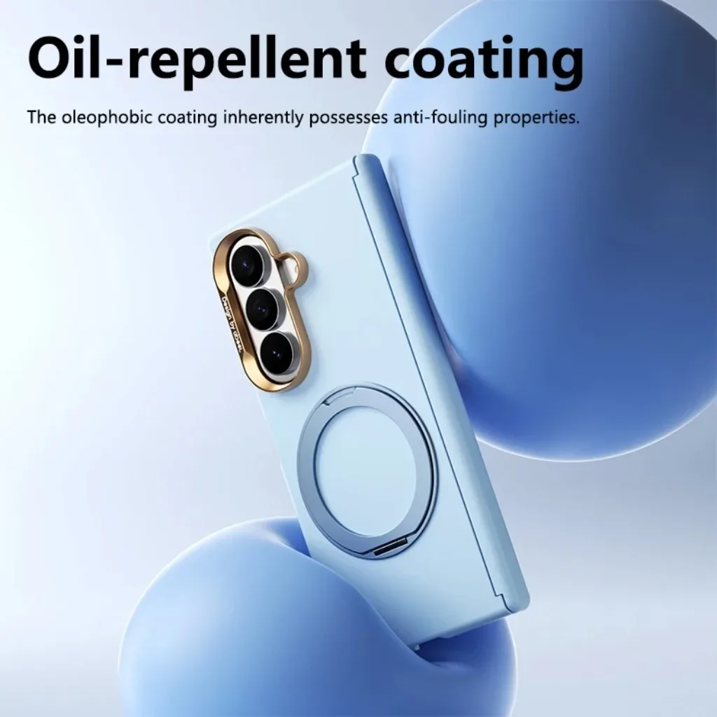 Magnetic Rotating Ring Holder Phone Case with Hinge Protection and MagSafe Compatibility