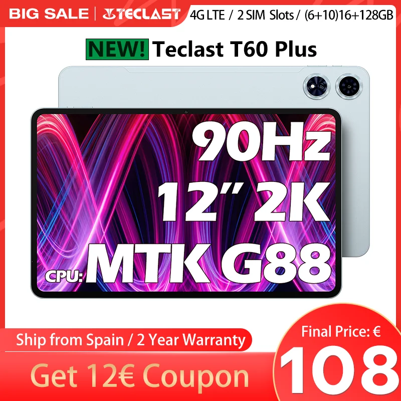 タブレット　T60 Plus 128GB デュアルSIM Teclast T60 Plus Tablets 12